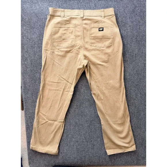 CAT 1752054 Mens Work Pants Size 36x30 Tan Khaki Stretch Cotton Workwear - Picture 8 of 12
